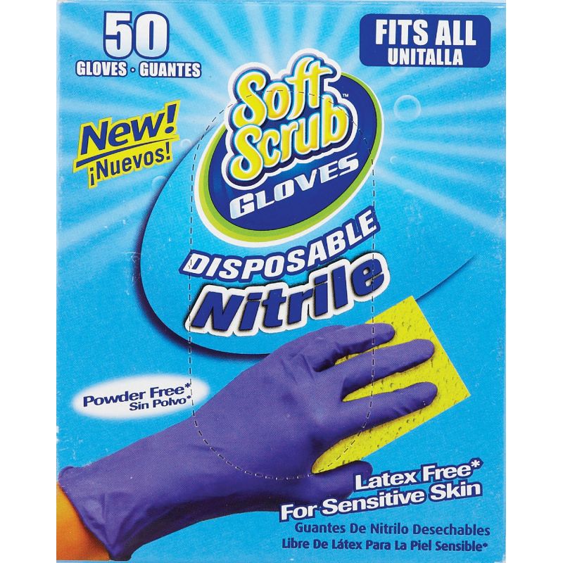 Soft Scrub Nitrile Disposable Glove 1 Size Fits Most, Blue