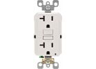 Leviton SmartLockPro Self-Test Rounded Corner GFCI Outlet White, 20A
