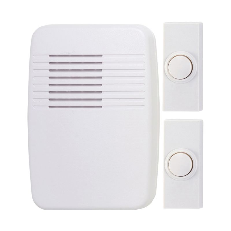 Heath Zenith SL-7367-02 Doorbell Kit, Ding, Ding-Dong, Westminster Tone, 75 dB, White White