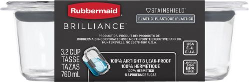 Rubbermaid Brilliance 3.2 C. Clear Rectangle Food Storage