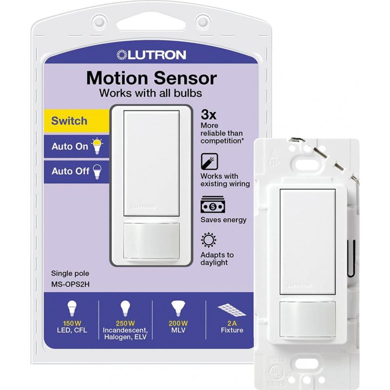 Lutron Maestro Single-Pole Occupancy Sensor Switch White