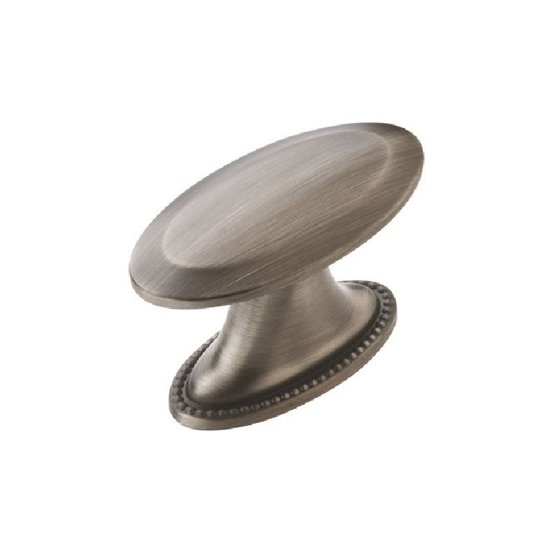 Amerock Atherly Series BP29280AS Cabinet Knob, 1 in Projection, Zinc, Antique Silver 1-1/2 In L X 3/4 In W