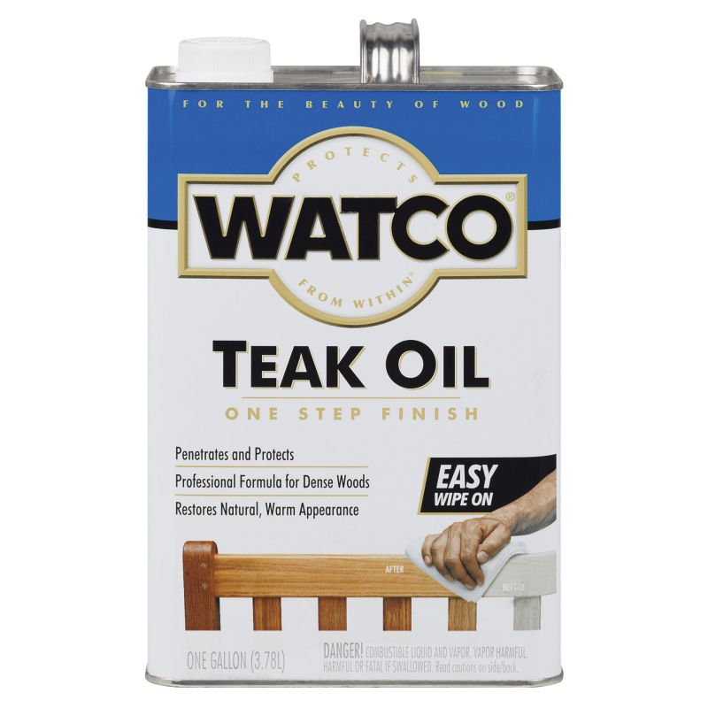 WATCO 67131 Teak Oil, Flat, Matte, Liquid, 1 gal, Can