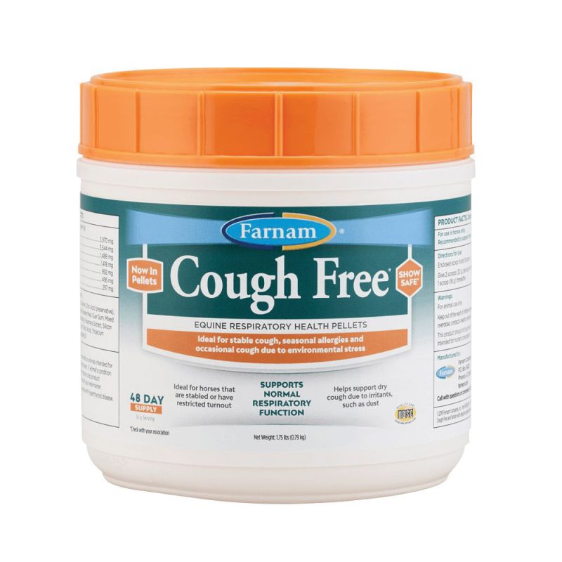 Farnam Cough Free 100540756 Equine Respiratory Health Supplement, Pellet, 1.75 lb Dark Brown