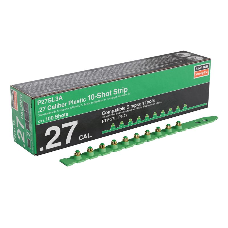Simpson Strong-Tie P27SL P27SL3A Strip Load, 0.27 Caliber, Power Level: 3, Green Code, 10-Load