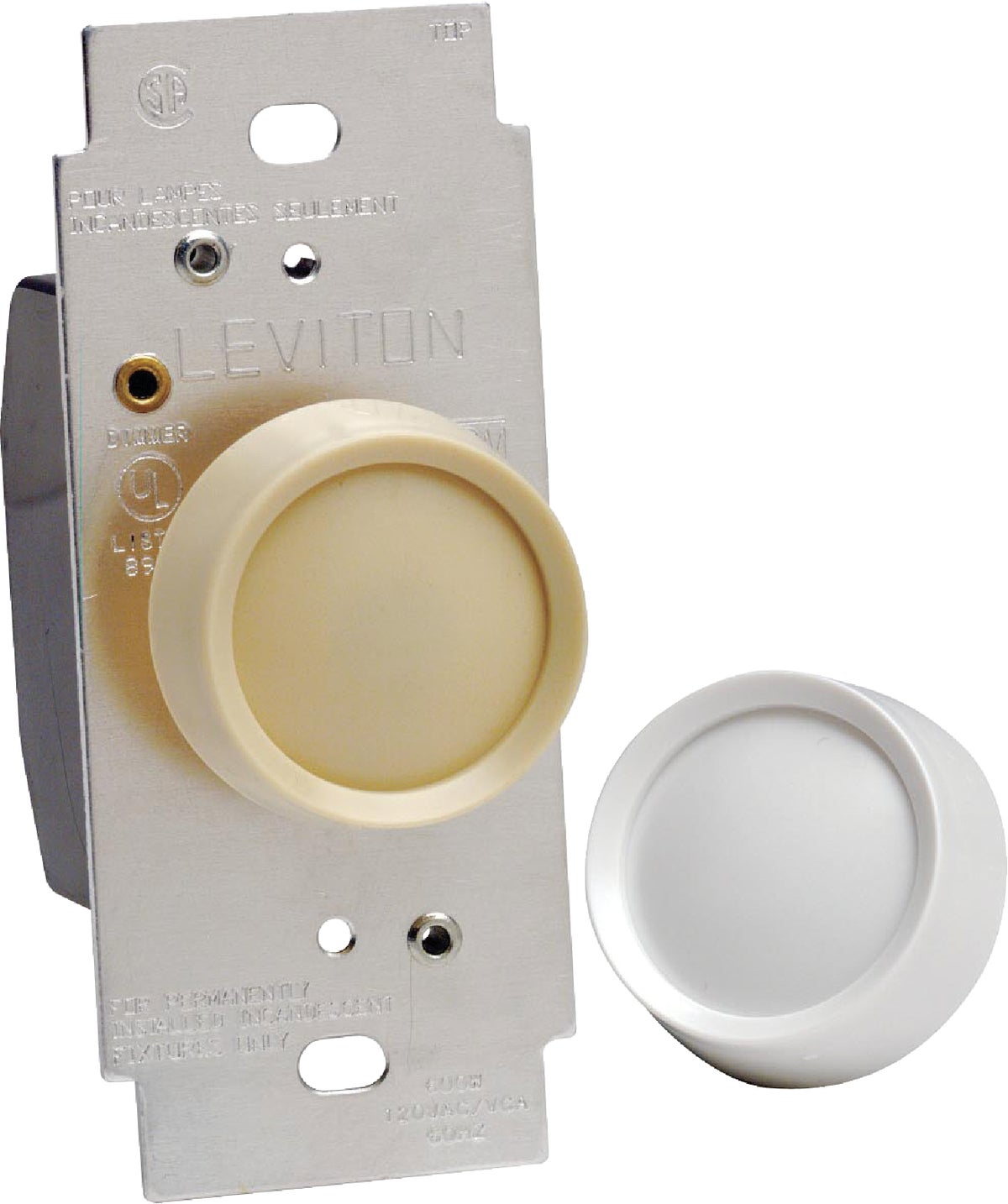 Buy Leviton Universal Push On Off Rotary Dimmer Switch Whitelight Almond