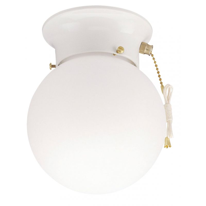 Home Impressions 6 In. Flush Mount Ceiling Light Fixture With Pull Chain 6 In. W. X 7-1/4 In. H.