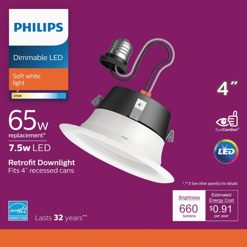 Philips Retrofit LED Recessed Light Kit White