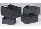Home Impressions 4-Piece Woven Storage Basket Set Gray