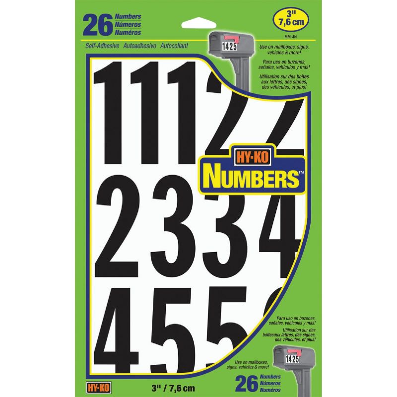 Hy-Ko Boat Number And Letter Assortment Black, Weather Resistant