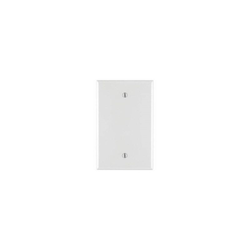 Leviton PJ13-W Blank Wallplate, 3-1/8 in L, 4-7/8 in W, 1/4 in Thick, 1 -Gang, Nylon, White, Box Mounting Midway, White