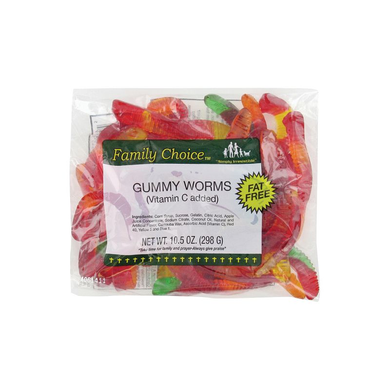 Family Choice 1119 Gummy Worm Candy, 8 oz (Pack of 12)