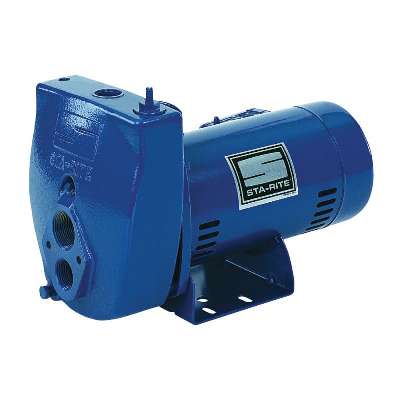Sta-Rite ProJet Series SLE-1 Jet Pump, 1-Phase, 14.8/7.4 A, 115/230 V, 1 hp, 25 ft Shallow, 70 ft Deep Max Head, Iron