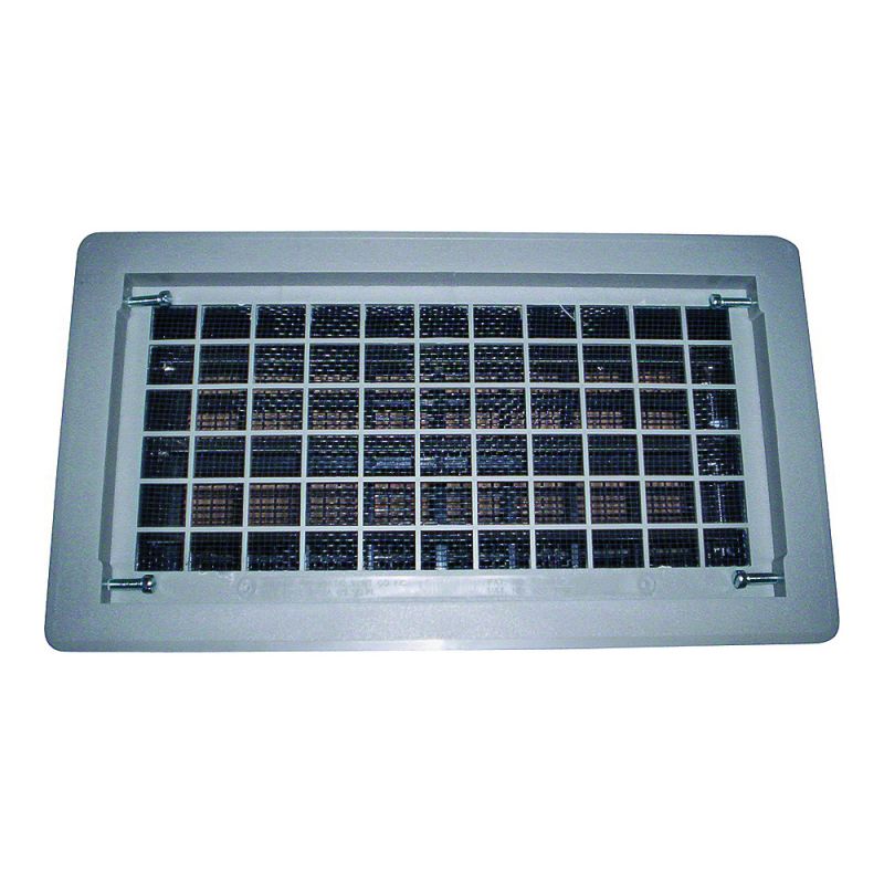 Witten Vent 315CGR Foundation Vent, 62 sq-in Net Free Ventilating Area, Mesh Grill, Thermoplastic, Gray Gray