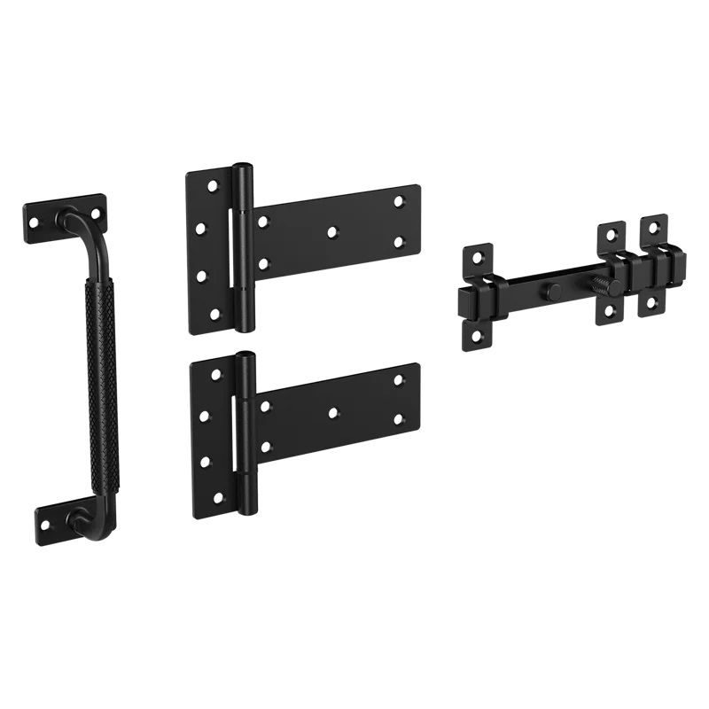 National Hardware N166-036 Industrial Gate Kit, Steel, Black, 4-Piece Black