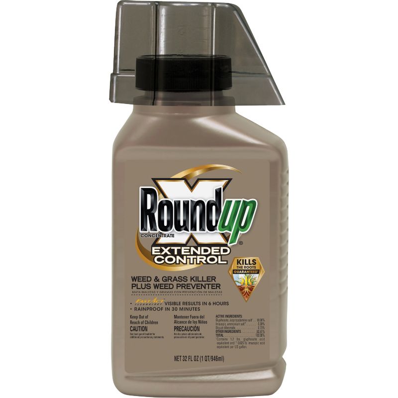 Roundup Extended Control Weed &amp; Grass Killer Plus Weed Preventer 32 Oz., Pourable