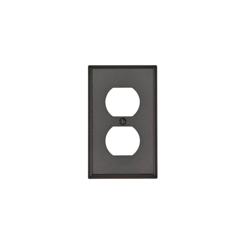 Leviton 85003 Receptacle Wallplate, 4-1/2 in L, 2-3/4 in W, 1 -Gang, Thermoset Plastic, Brown, Smooth Brown