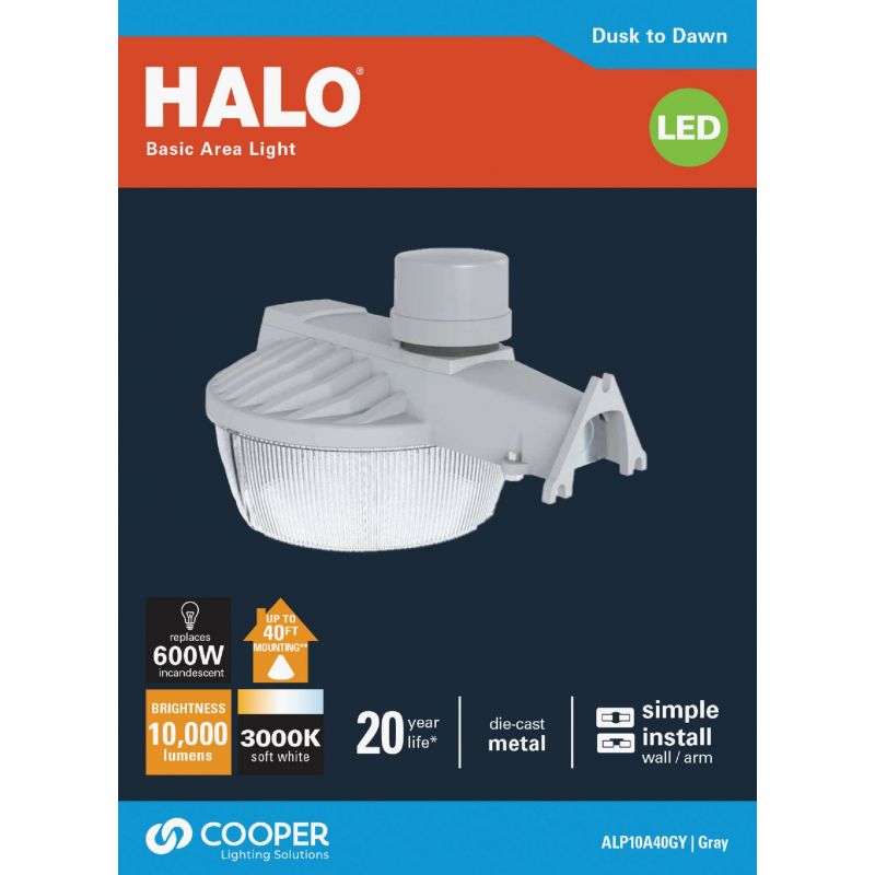 Halo Premium LED Outdoor Area Light Fixture 7.88 In. H X 9.45 In. W. X 13.50 In. D., Gray