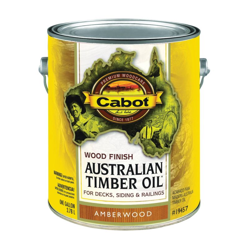 Cabot 19400 Series 140.0019457.007 Timber Oil, Amberwood, Liquid, 1 gal, Can Amberwood (Pack of 4)