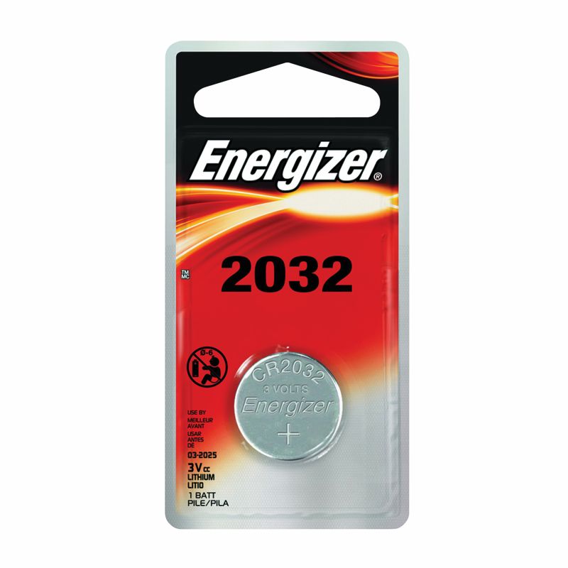 Energizer ECR2032BP Coin Cell Battery, 3 V Battery, 235 mAh, CR2032 Battery, Lithium, Manganese Dioxide