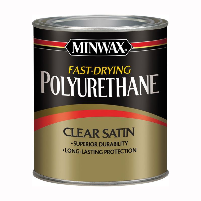 Minwax 230104444 Polyurethane, Liquid, Clear, 0.5 pt, Can Clear