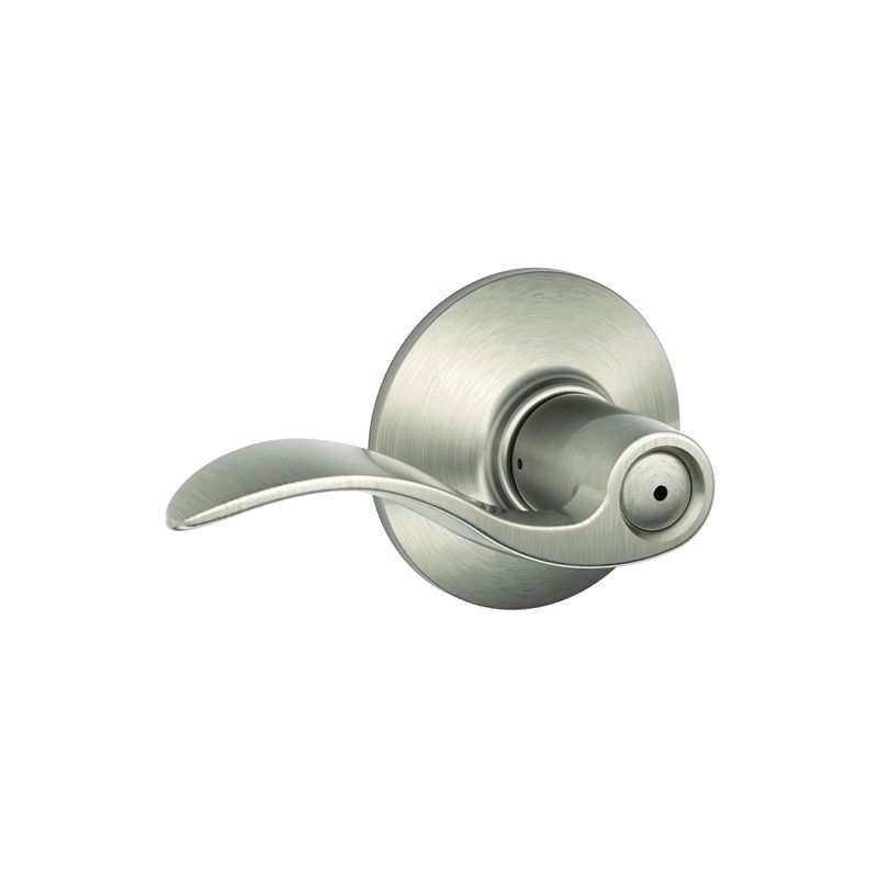 Schlage F Series F40V ACC 619 Privacy Lever, Mechanical Lock, Satin Nickel, Metal, Residential, 2 Grade