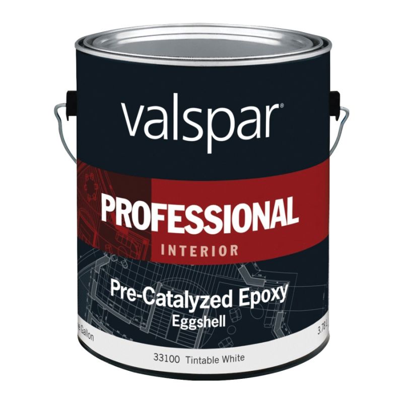 Valspar 045.0033100.007 Interior Paint, Eggshell, White, 1 gal, Can, Epoxy Base, Resists: Scrub, Stain White